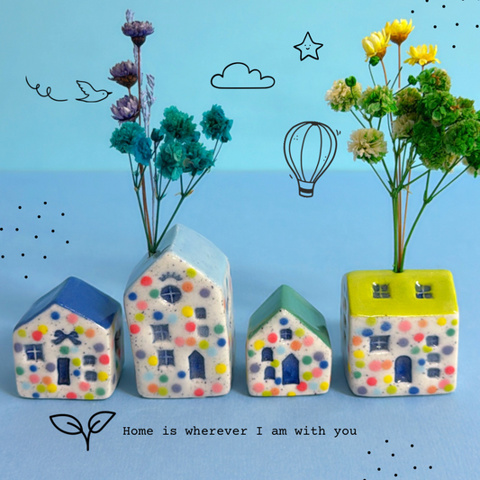 Hello Little HOMES : Small : Choose your design : Handmade Ceramic Vases & Sculptures by Jo Kealley