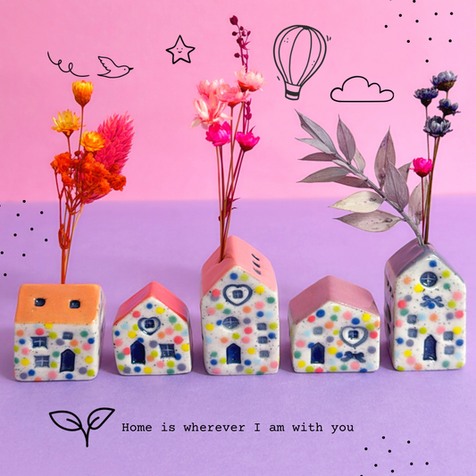 Hello Little HOMES : Small : Choose your design : Handmade Ceramic Vases & Sculptures by Jo Kealley