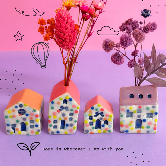 Hello Little HOMES : Small : Choose your design : Handmade Ceramic Vases & Sculptures by Jo Kealley