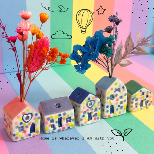 Hello Little HOMES : Small : Choose your design : Handmade Ceramic Vases & Sculptures by Jo Kealley