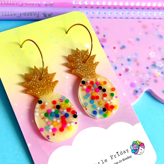 FAIRYBREAD PINEAPPLES : MEDIUM : Handmade Resin Earrings