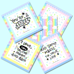 CONFETTI SPRINKLES : 10 pack of mini cards : 5 designs