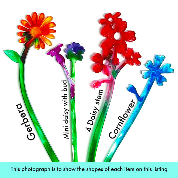 HELLO LITTLE BLOOMS : TANGERINE DREAMS - choose your design : Cast Resin Forever Flowers