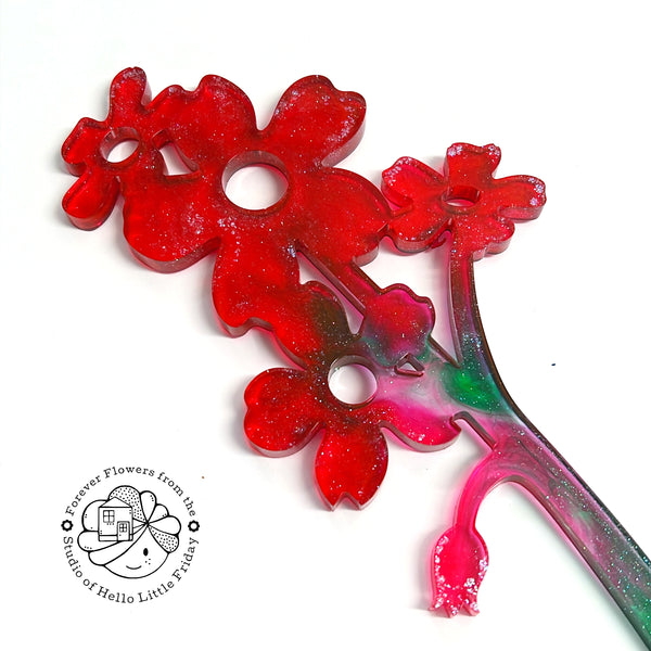 HELLO LITTLE BLOOMS : RAINBOW - choose your design : Cast Resin Forever Flowers