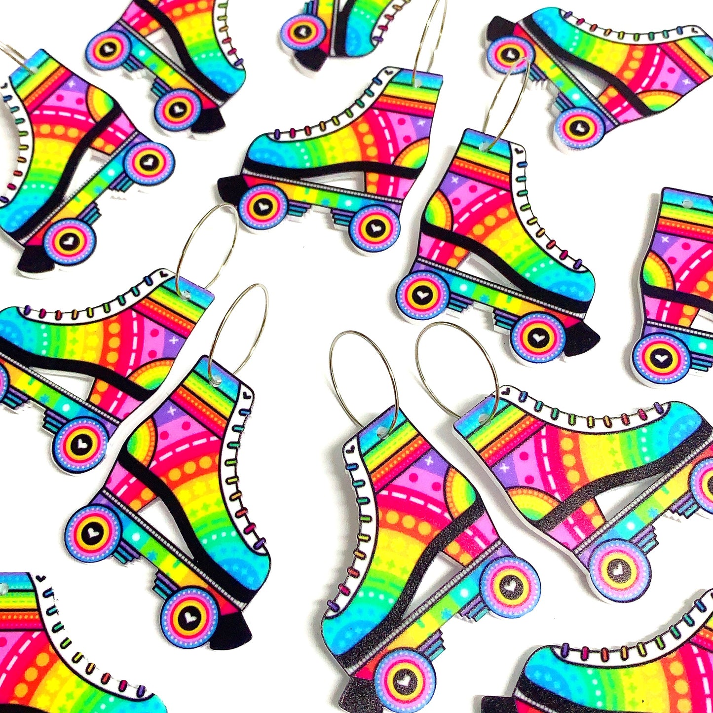 SKATER GIRLS Rainbow ~ Handmade Acrylic Drop Earrings