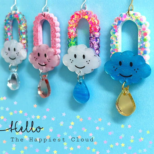 THE HAPPIEST CLOUDS : Rainbow Arch : Handmade Resin & Acrylic Drop Earrings
