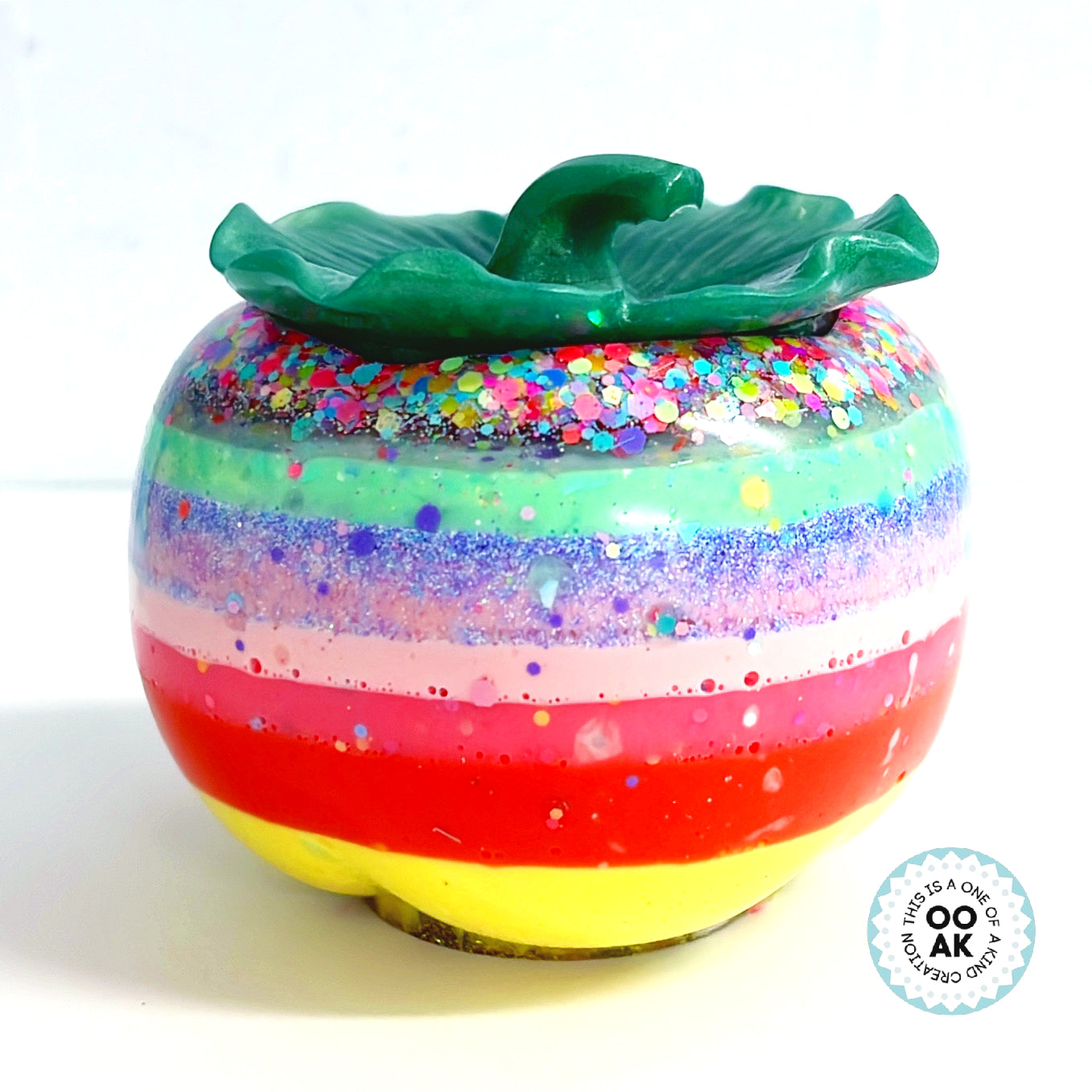 HELLO HAPPY PERSIMMON : One of a Kind Handmade Cast Resin Trinket Pots