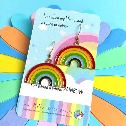 WISHING YOU RAINBOWS : Rainbow Enamel Drop Earrings