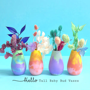 HELLO BABY BUD VASES : TALL : PASTEL OMBRÈ : Cast Resin Vases