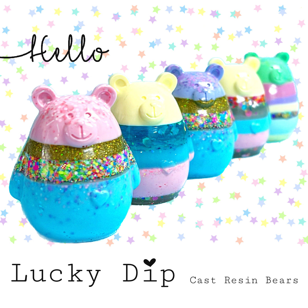LUCKY DIP : HELLO LITTLE BEARS : Handmade Cast Resin Mini Sculptures