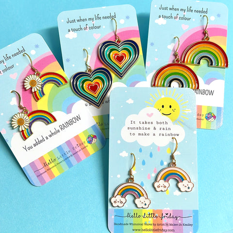 WISHING YOU RAINBOWS : Rainbow Enamel Drop Earrings