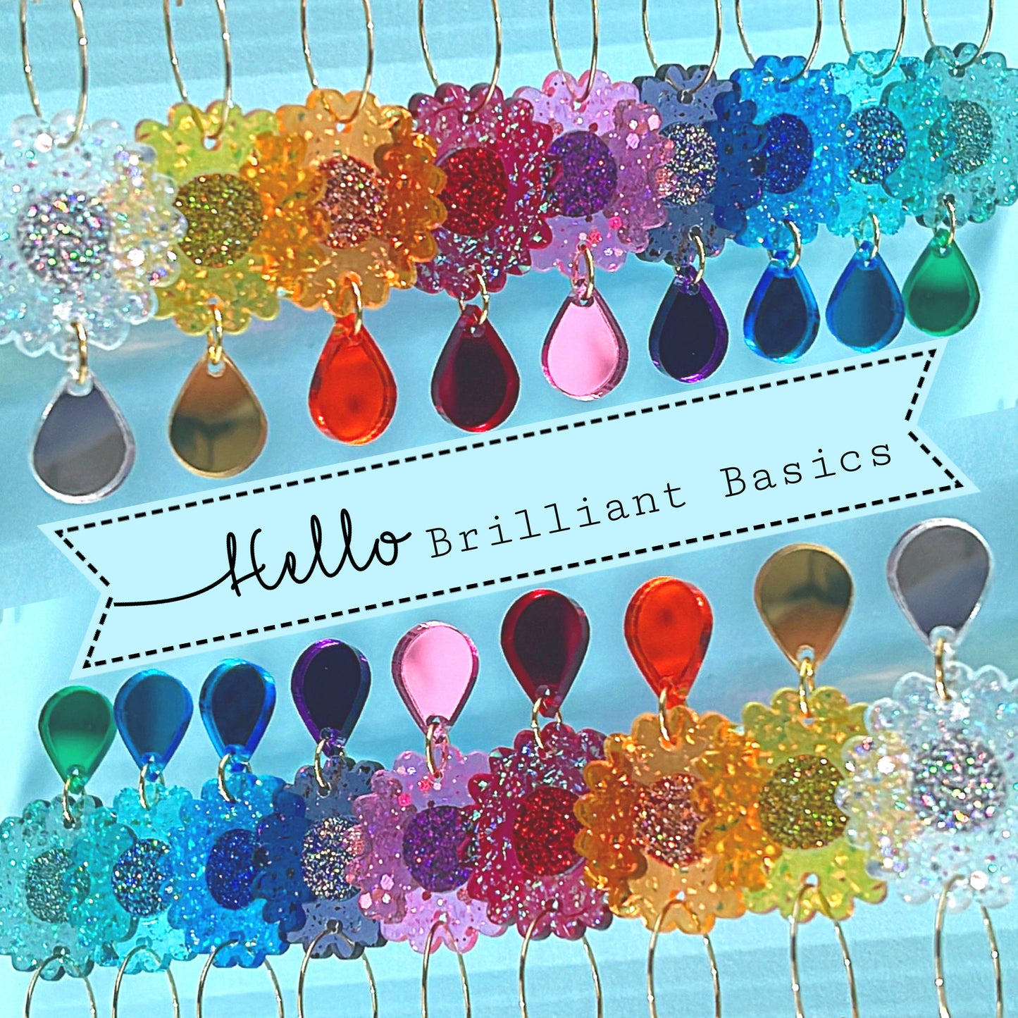 BRILLIANT BASICS : Choose your colour : Handmade Resin & Acrylic Drop Earrings