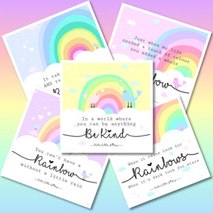 RAINBOW LOVERS : 10 pack of mini cards : 5 designs