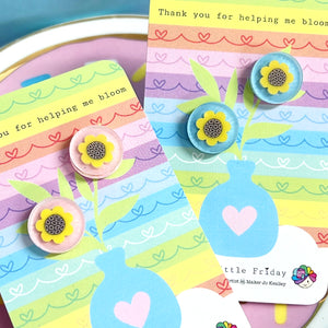 THANK YOU FOR HELPING ME BLOOM : Choose your colour : Handmade Resin Studs
